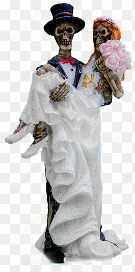 bride and groom, skeleton, gothic, isolated, png, white - gotische skeleton braut und bräutigam karte