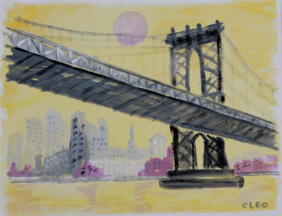 bridge new york painting by cleo chairish - manhattan