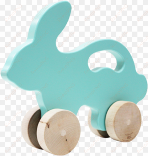 bright bunny - manny and simon light teal bunny push toy