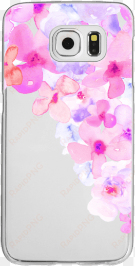 bright purple watercolor flowers painted floral design - mobile phone case