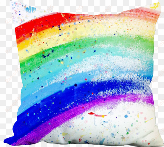 bright rainbow pillow - throw pillow