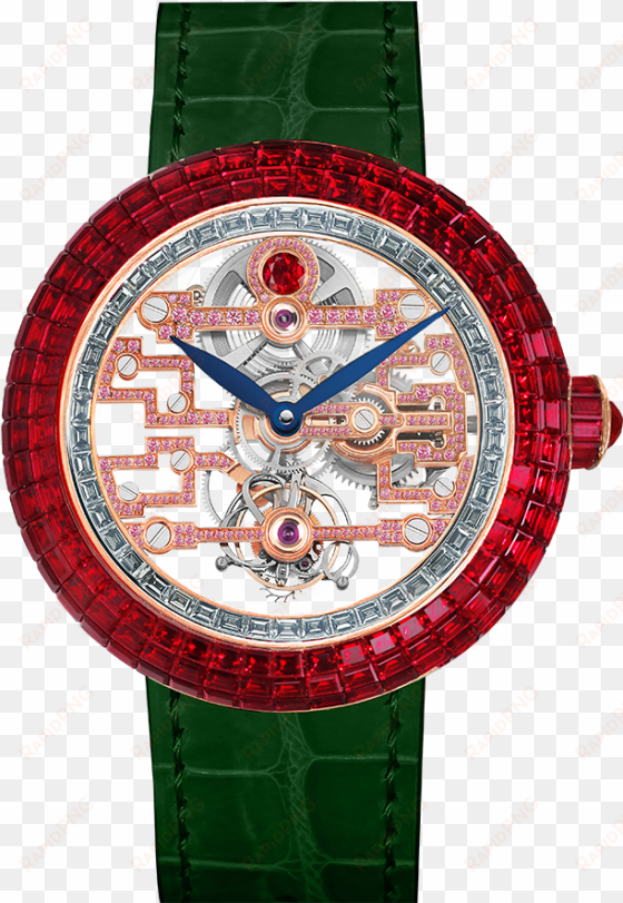 brilliant art deco ruby - analog watch