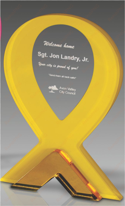 brilliant yellow ribbon award a209 - ribbon awards (5 7/8"x8"x1 3/8") yellow quantity(1)