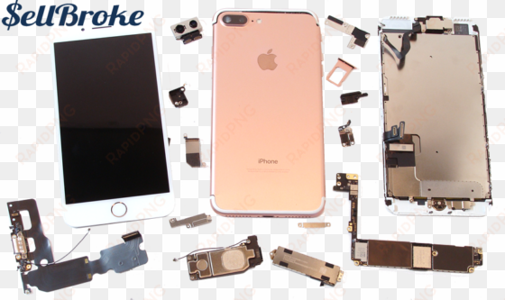 broken iphone 7 in parts
