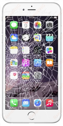 broken iphone png - cracked iphone 6 png