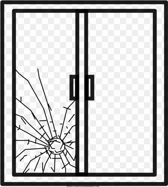 broken window coloring page - line art