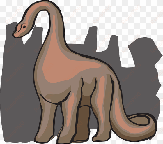brown, shaded, style, color, art, dinosaur, long, neck - brachiosaurus