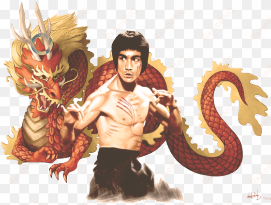 bruce lee png photo - bruce lee dragon background