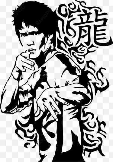 bruce lee portrait sticker - drawing bruce lee portrait