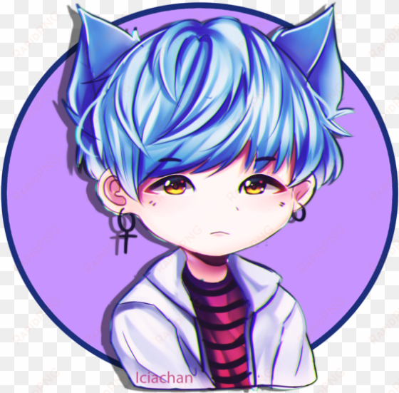 bts stickers suga by iciachan on deviantart - bts suga fanart chibi