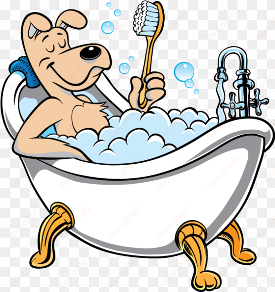 bubble bath png vector library - dog in bathtub cartoon