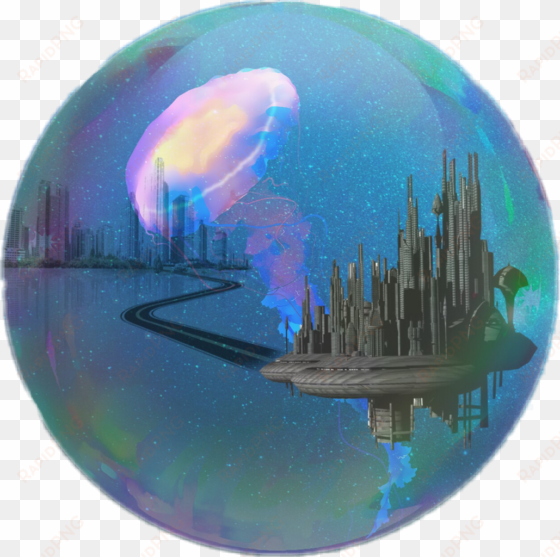 bubble city jellyfish ocean water fantasy surreal myedi - earth