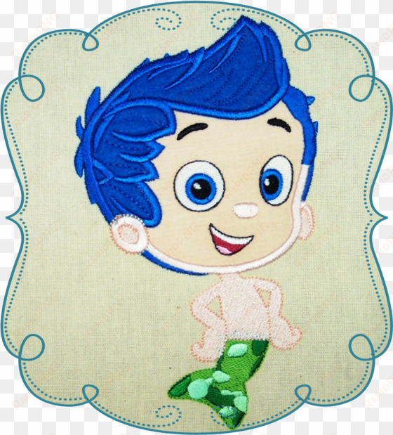 bubble guppies applique machine embroidery design pattern - infant