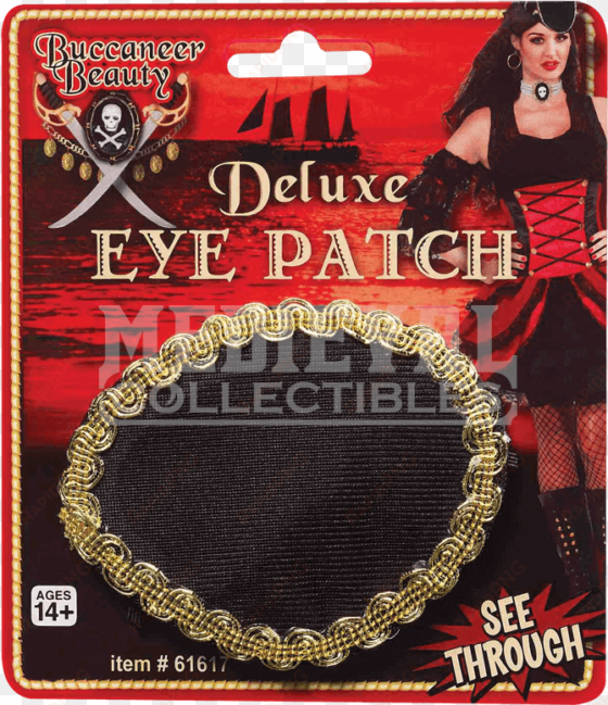 buccaneer beauty deluxe eye patch - see through pirate eye patch costume accessory