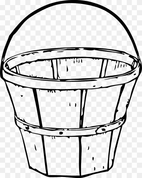 bucket drawing wooden - basket clip art