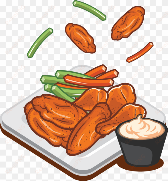 buffalo wing sausage fried chicken fast food - chicken wings clipart transparent