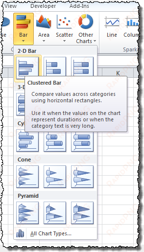 building a basic horizontal bar chart - excel 2007