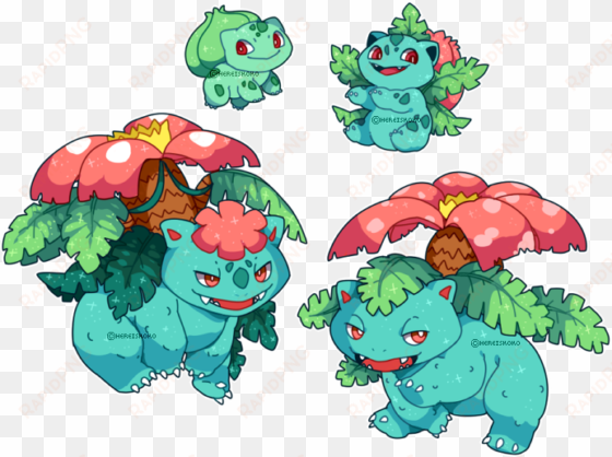 bulbasaur, ivysaur, venusaur y mega venusaur pokemon - mega venusaur and venusaur