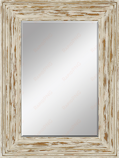 bungalow mirror - white wood distressed mirror