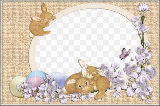bunnies png frame gallery yopriceville view full - easter transparent png frames