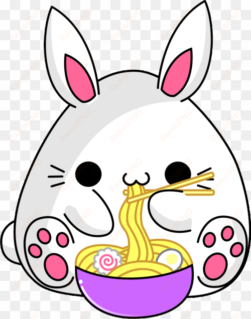 Bunny Ramen Cute Gifs Kawaii, Png Kawaii, Kawaii Bunny, - Bunny Eating Noodles Gif transparent png image
