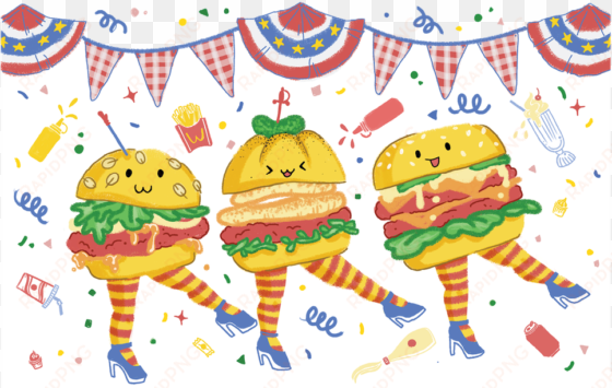 burgers on parade - illustration