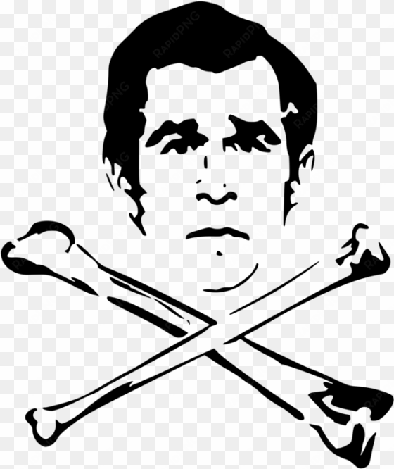 bush president of the united states stencil art - skull & crossbones president