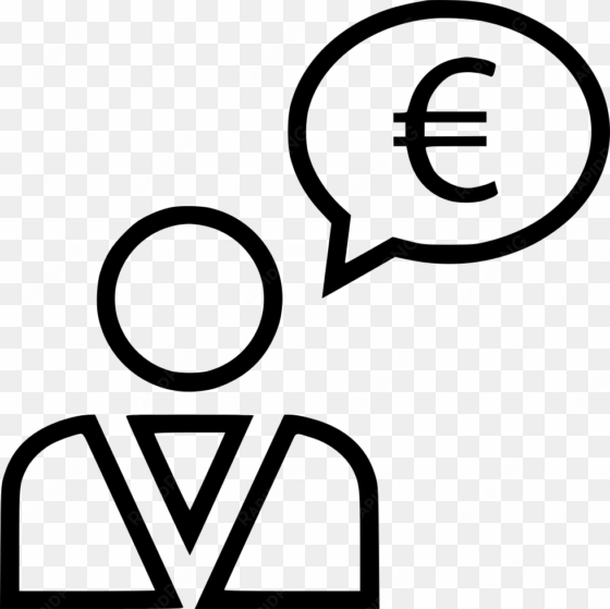 business man talking thinking money euro currency comments - portable network graphics
