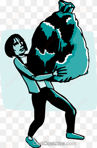 Business Woman Carrying Trash Bag Royalty Free Vector - Carrying A Trash Bag transparent png image