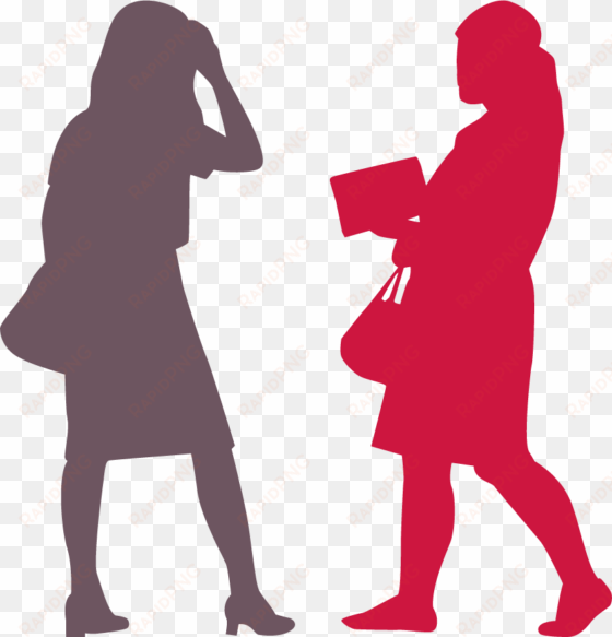 business women red - silhouette