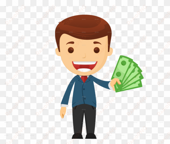 businessman by ekoy - businessman with money cartoon png