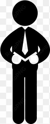 businessman vector - stick figure with clipboard