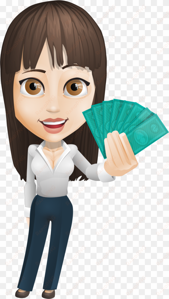 businesswoman vector holding money - businesswoman vector