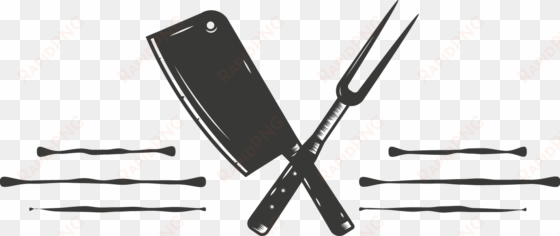 butcher knife and meat serving fork - de lantaarn scheurkalender 2018 - kook