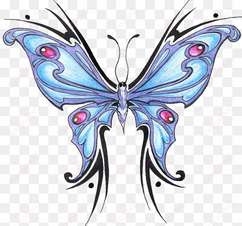 butterfly tattoo designs blue png pic - butterfly tattoo png