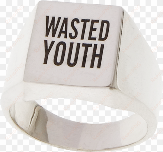 buy herman 'wasted youth' ring and zip tie bracelet - titanium ring