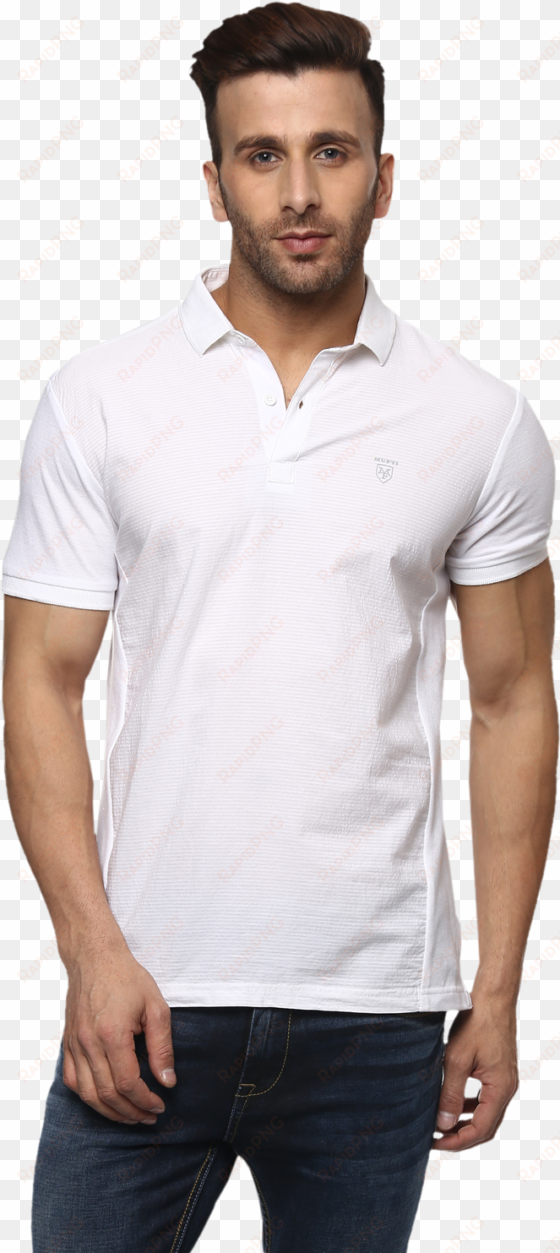 buy men's t shirts online - man in white polo shirt png