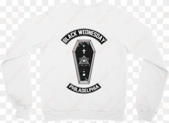 bw aa crew neck pull over white coffin back