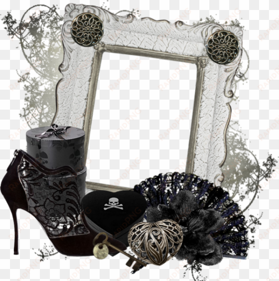 cadre gothique png, tube halloween - goth frames clusters png