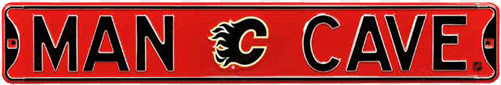 calgary flames “man cave” authentic street sign - man cave san jose sharks steel sign wall sign 36 x