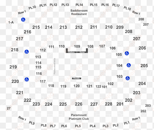 calgary flames vs - saddledome map section 104 row 22