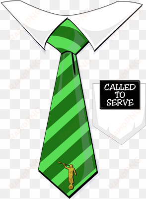 called to serve missionary tag tie green 400x3042 png - draw a tie on a shirt