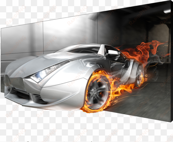 calrity matrix 3d auto - pps imaging eckleinwandbild supercar in flammen 1:1