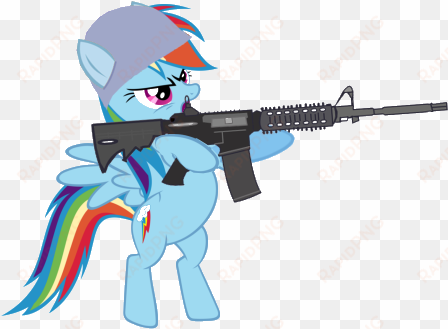 Camike1234, Gun, Helmet, Rainbow Dash, Safe, Simple - Rainbow Dash With A Gun transparent png image
