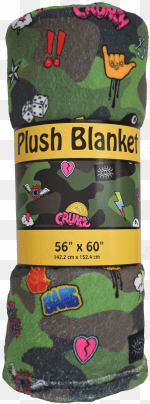 camo plush blanket - iscream 'neon nights' premium plush 56" x 60" fleece