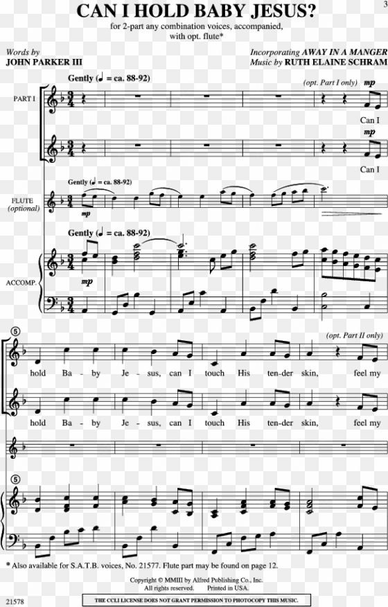 Can I Hold Baby Jesus - Sheet Music transparent png image