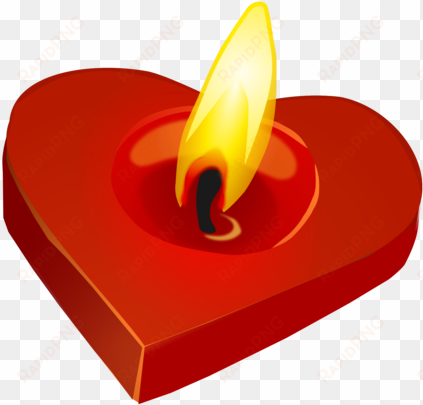 candle burning heart flame valentine's day