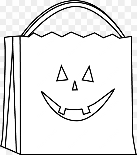 candy black and white halloween candy clipart black - trick or treat bag outline