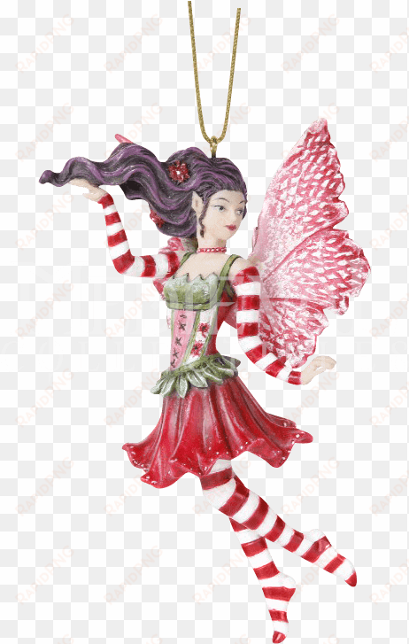 candy cane fairy hanging ornament - poinsettia fairy - ornament