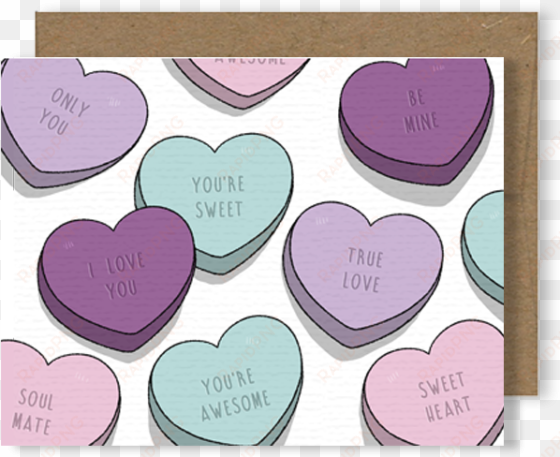 candy hearts card - heart